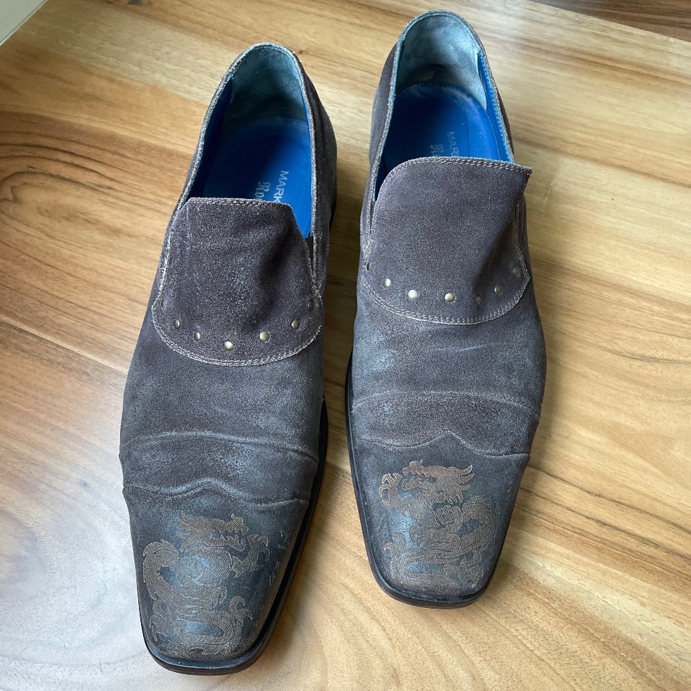 Mark Nason Brown Loafers with Embossed Design